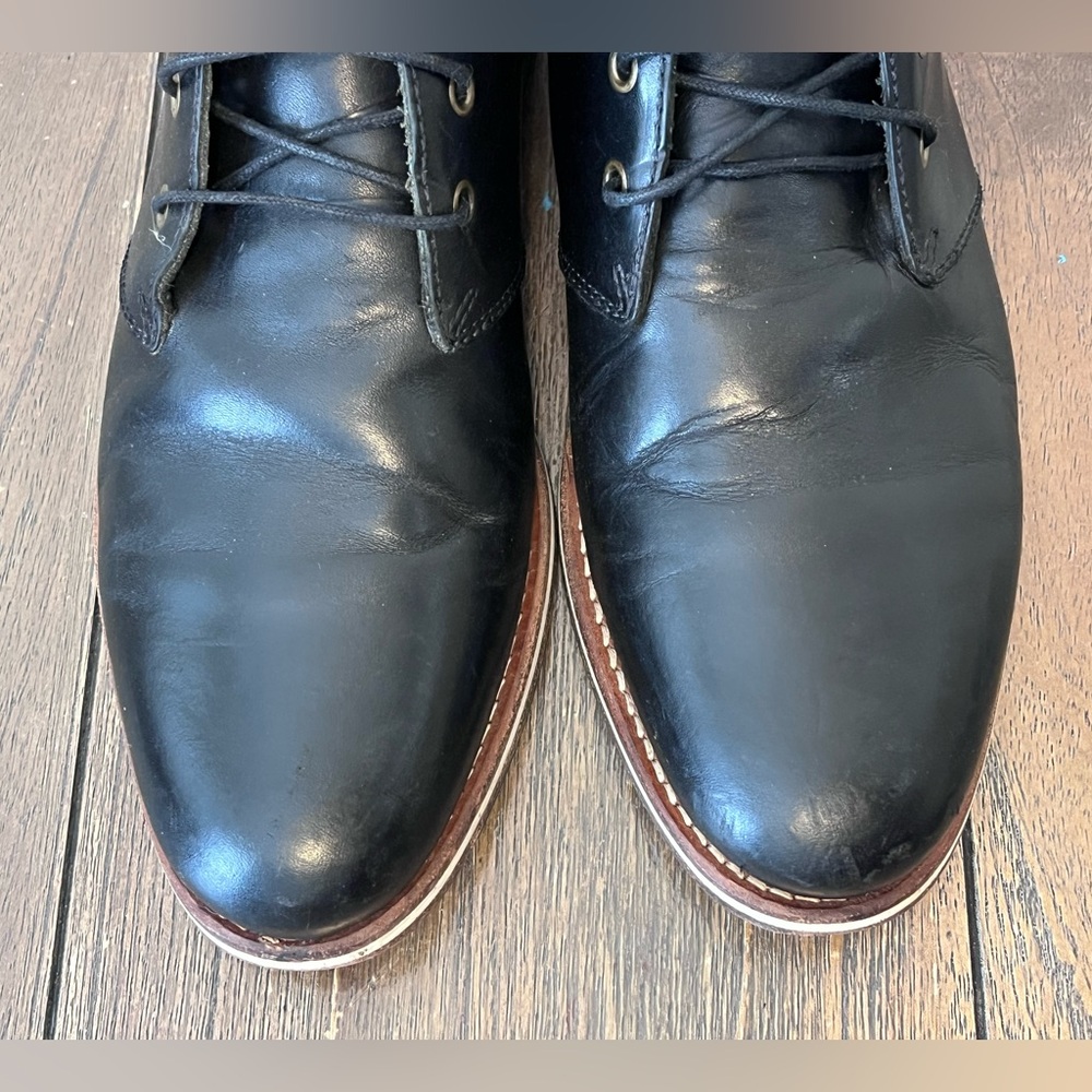 Helm Black Leather Chukka Boots Mens size 8 - Picture 6 of 12